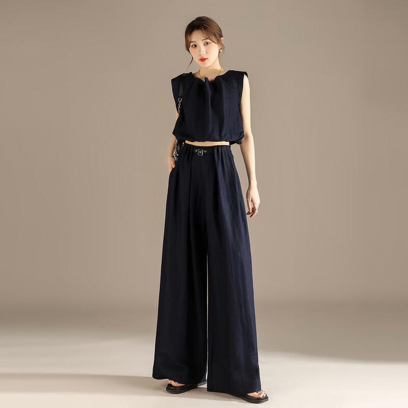 RAIN.CUN Women's Thin Ice Silk Wide-Leg Pants