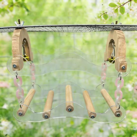 5 Wooden Perch Poles Multifunctional Ring Acrylic 20 Cm 1 Pc