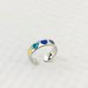 Colorful Heart-Shaped Hip Hop Ring: European & American Style, Women's Trendy Hand Jewelry