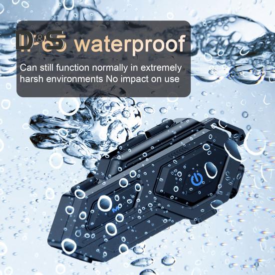 

Мотоциклетная Bluetooth-совместимая гарнитура с шумоподавлением IPX6, водонепроницаемые беспроводные наушники с объемным звуком, мотоциклетный домофон C