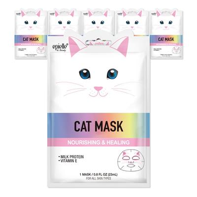 Epielle Charakter Maskenpackung Katze, 1 Packung, 6 Stück