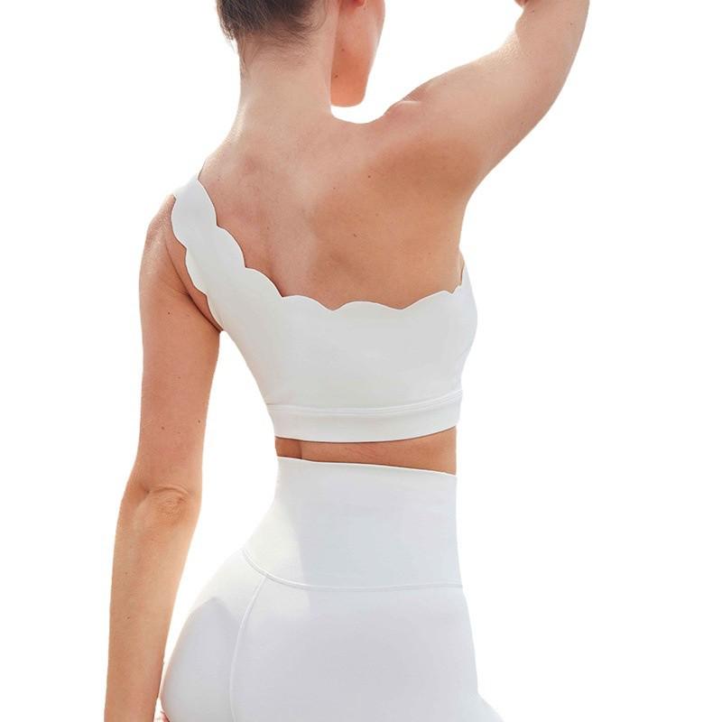 Shockproof Medium Support Backless Sports Bra with Removable Cups - Minimizes Chest Appearance for Yoga & Fitness