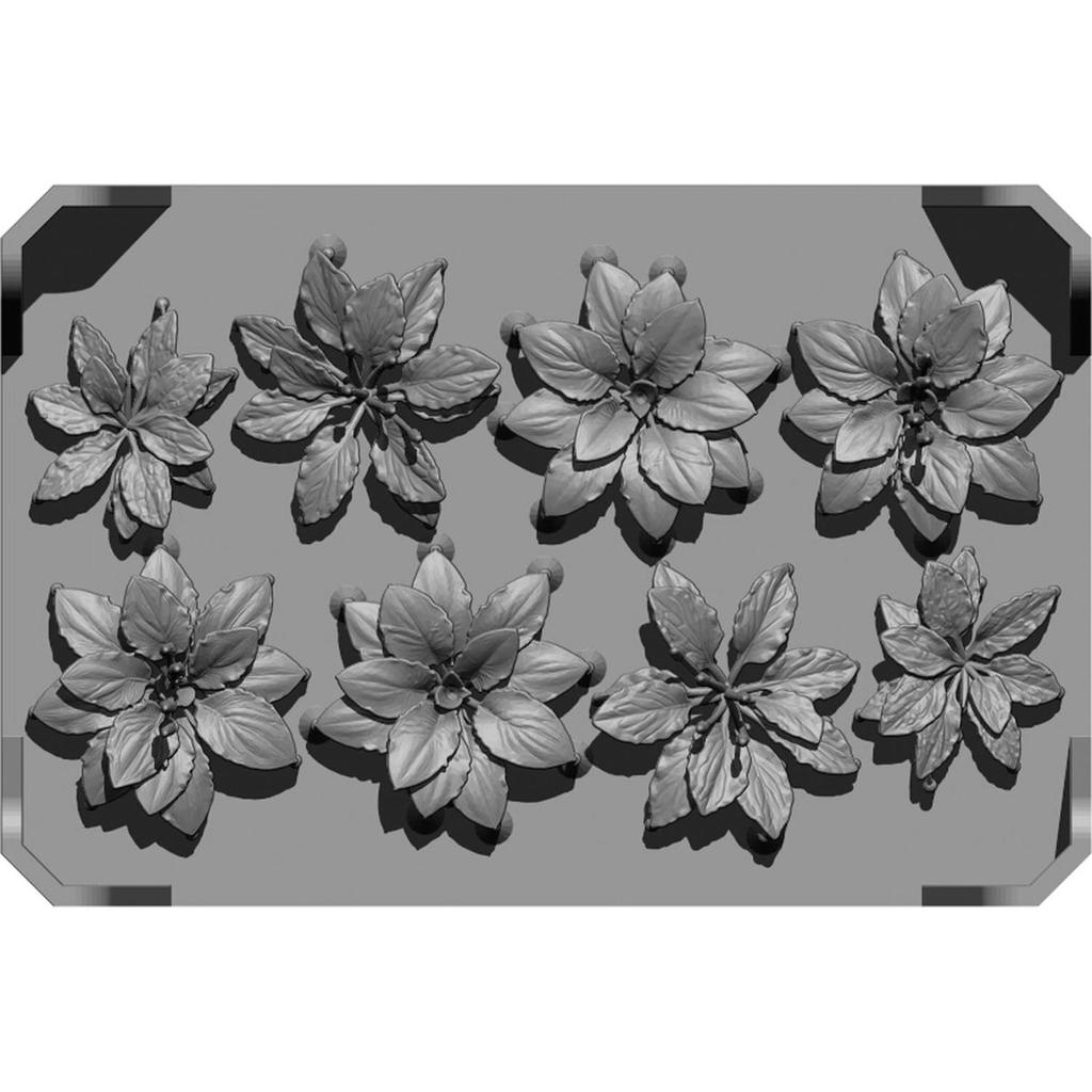 Scenix Studio 1/35 Scale Diorama Accessories Broadleaf Plantain 8 Pieces Unpainted 3D Printed Model Kit SXP35004