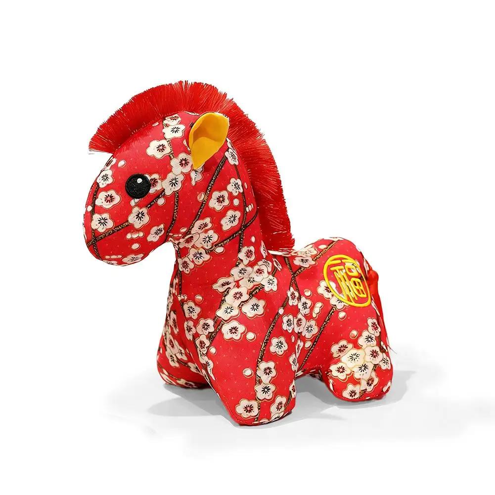 2026 Chinese New Year Horse Mascot Plush Doll Five Gift Soft Stuffed Toy Festival Horse Doll Favor Event Flower Party H7O5
