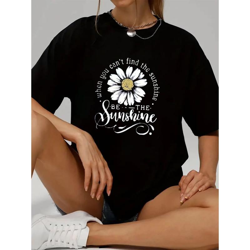 Europäische Größe Damen Lässiges Kurzarm-T-Shirt 1 Stück Schweres Polyester - Bequemer Rundhalsausschnitt, Weiche Niedliche T-Shirts Tops