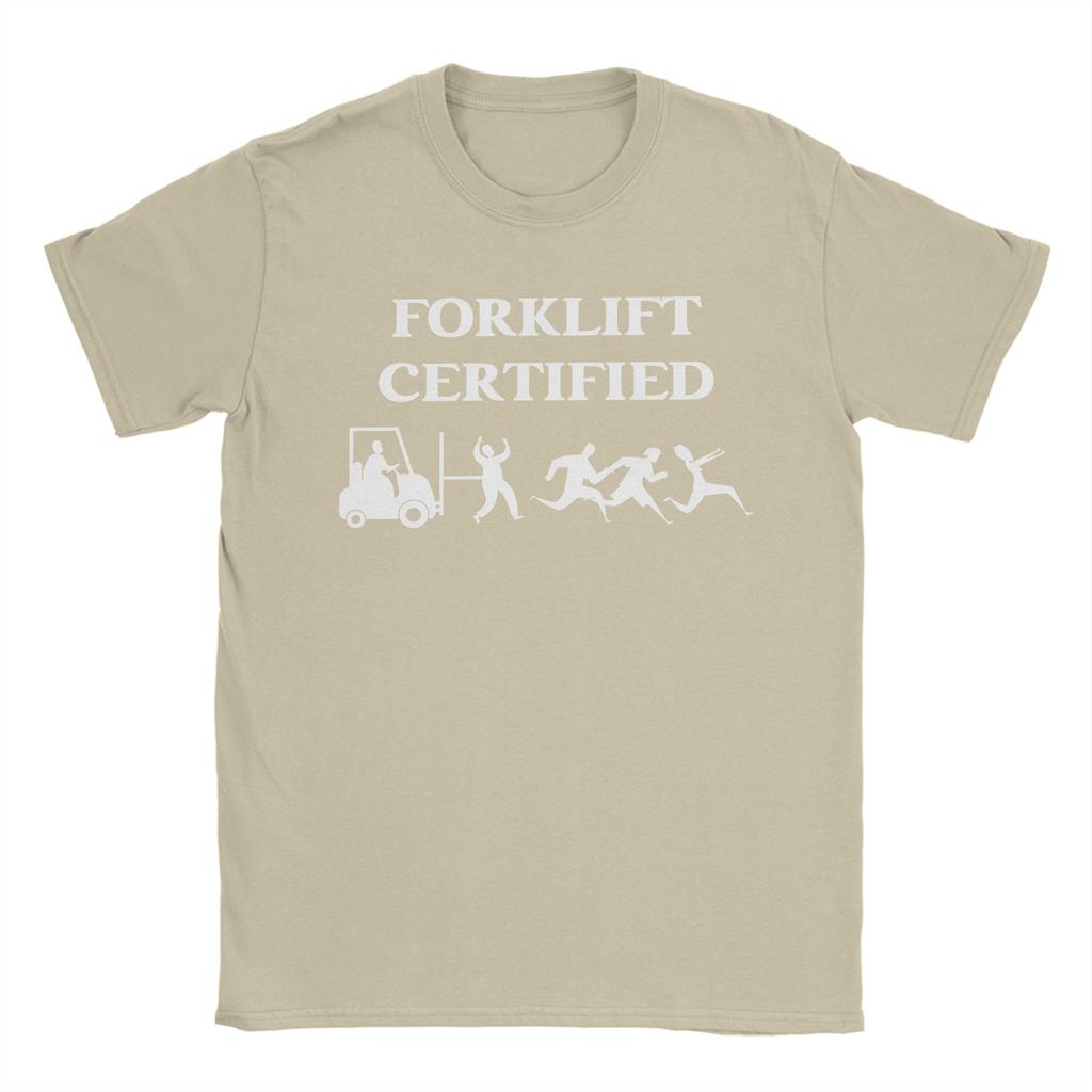 Printed Forklift Certified Funny Forklift Driver Operator T Shirt for Unisex Women 100 Cotton Tshirts Short Sleeve Clothing