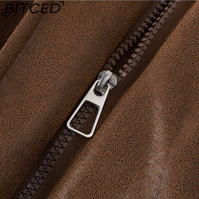 BITCED Women's Short Down Jacket with Oversized Fur Collar Winter Stylish Quilted Coat Thickened Outerwear American Style