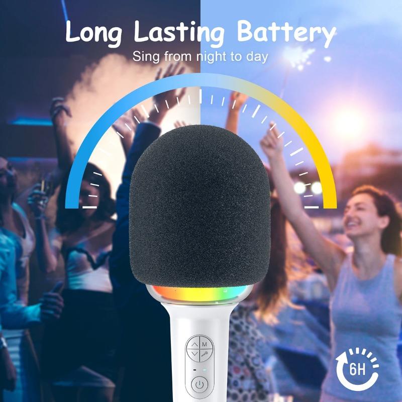 Karaoke Microphone Wireless Bluetooth-compatible Handheld Mic with Built-in Speaker,Portable Singing Microphone for Party