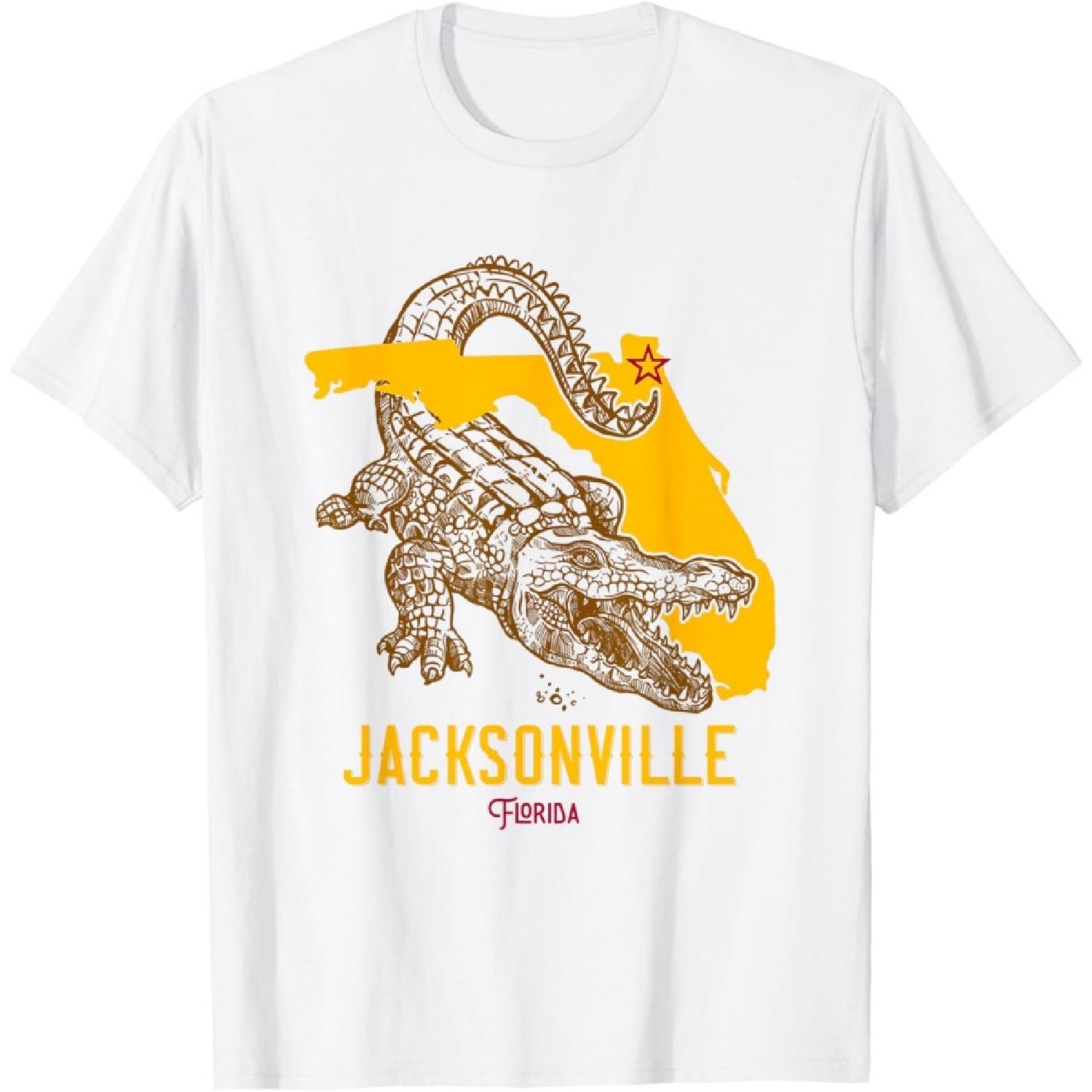 Jacksonville Florida FL Aligator Vacation Surf Sunset T-Shirt S