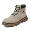 Genuine Leather Men's Mid-Top Men's Shoes New Trendy Big Head Leather Shoes Casual Work Shoes Autumn Breathable