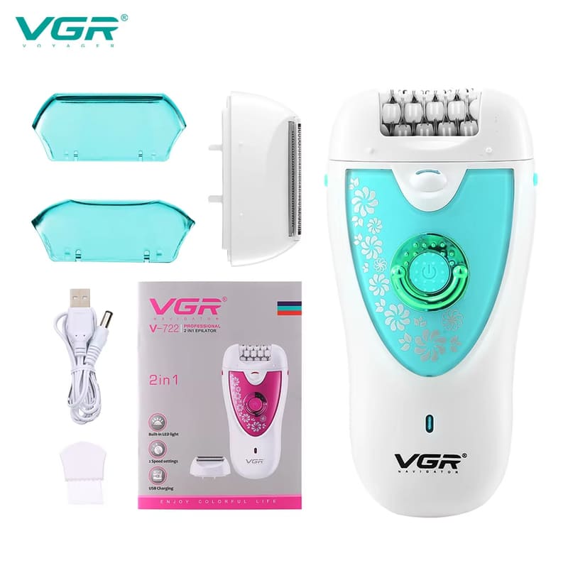 

Original VGR V-722 Multi-Function Women Shaver Electric Epilator Hair Removal Body Washing Universal Home eyebrow trimmer Long-lasting Personal Care