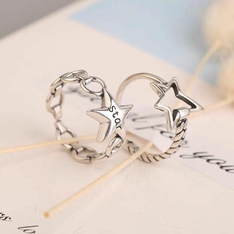 Xiaomi Free Shipping Silver Color Stars Vintage Open Rings For Women Jewelry Beautiful Finger Open Rings For Party Birthday Gift