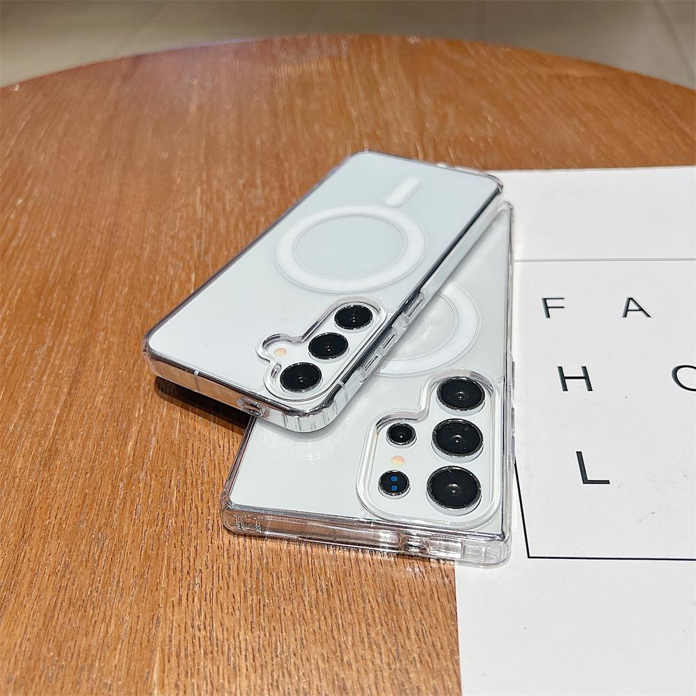 For Magsafe Magnetic Wireless Charging Case For Samsung Galaxy S25 S24 S23 Ultra S22 Plus S21 FE A56 A26 A36 Edge Clear Cover