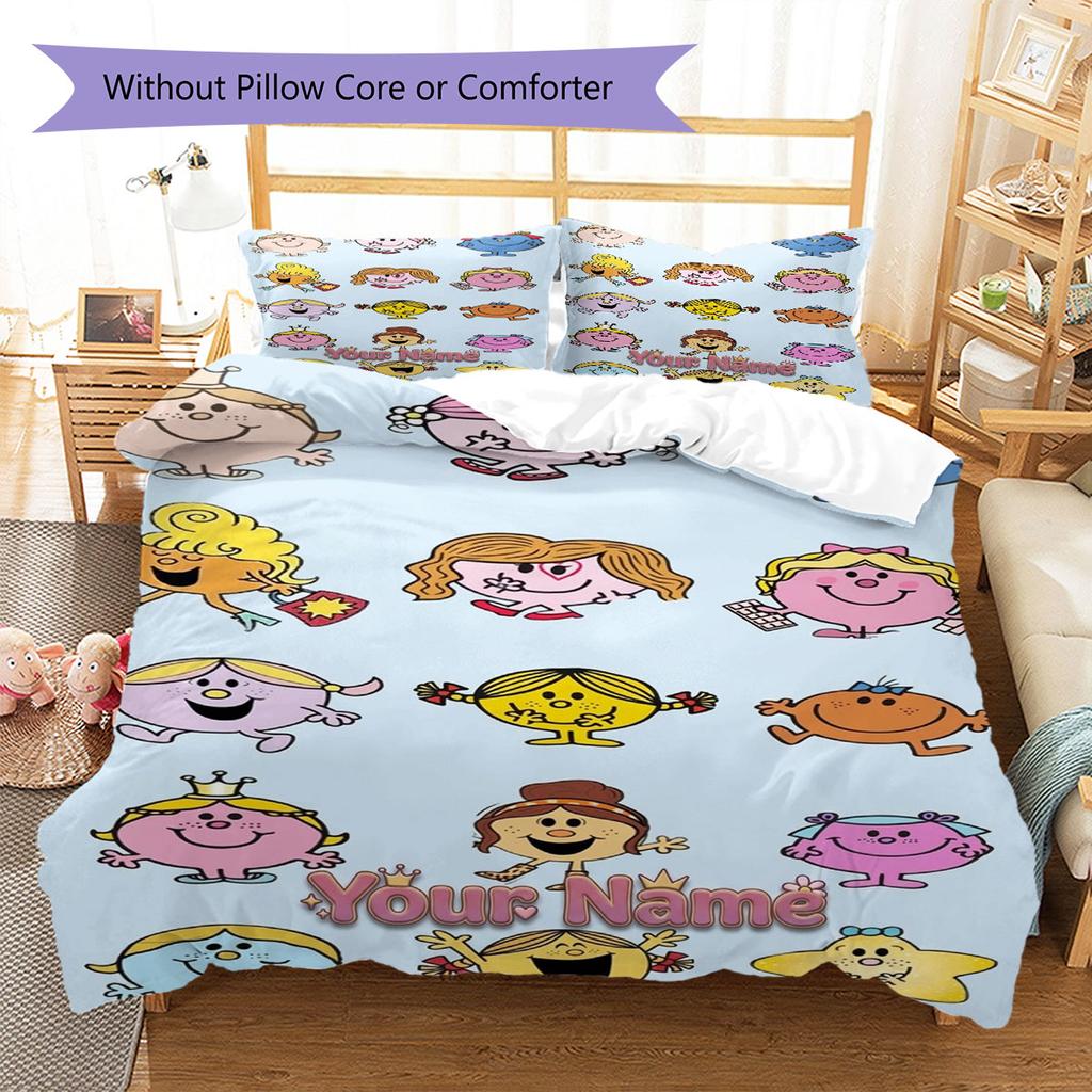 Herr. Herren Little Miss Individueller Namensmuster Bettwäsche, Steppbett Set Bettbezug Kissenbezug Zuhause Geburtstagsgeschenk(1 Bettbezug + 2 Kissenbezüge, ohne Füllung)
