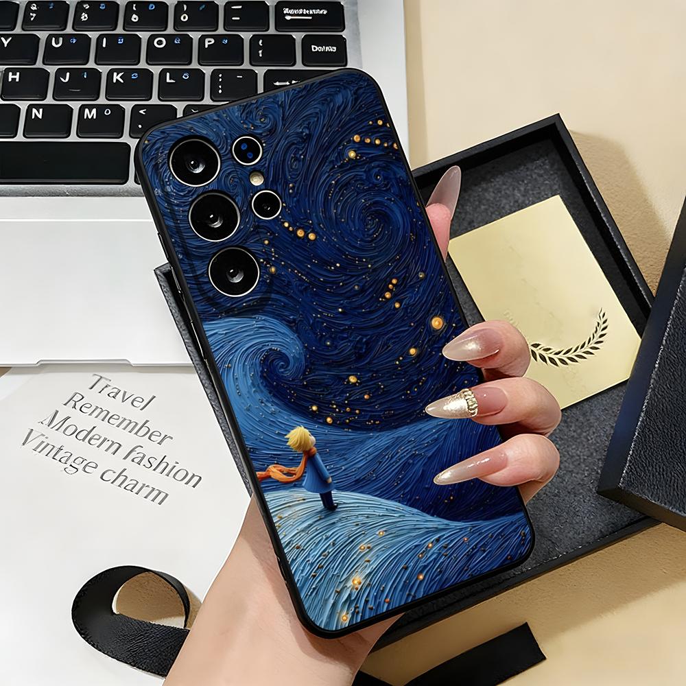 Little P-Prince And A F-fox Phone Case For Samsung S26 S25 S24 FE S23 S22 S21 Plus S20 Ultra Note20Ultra Black Soft Shell
