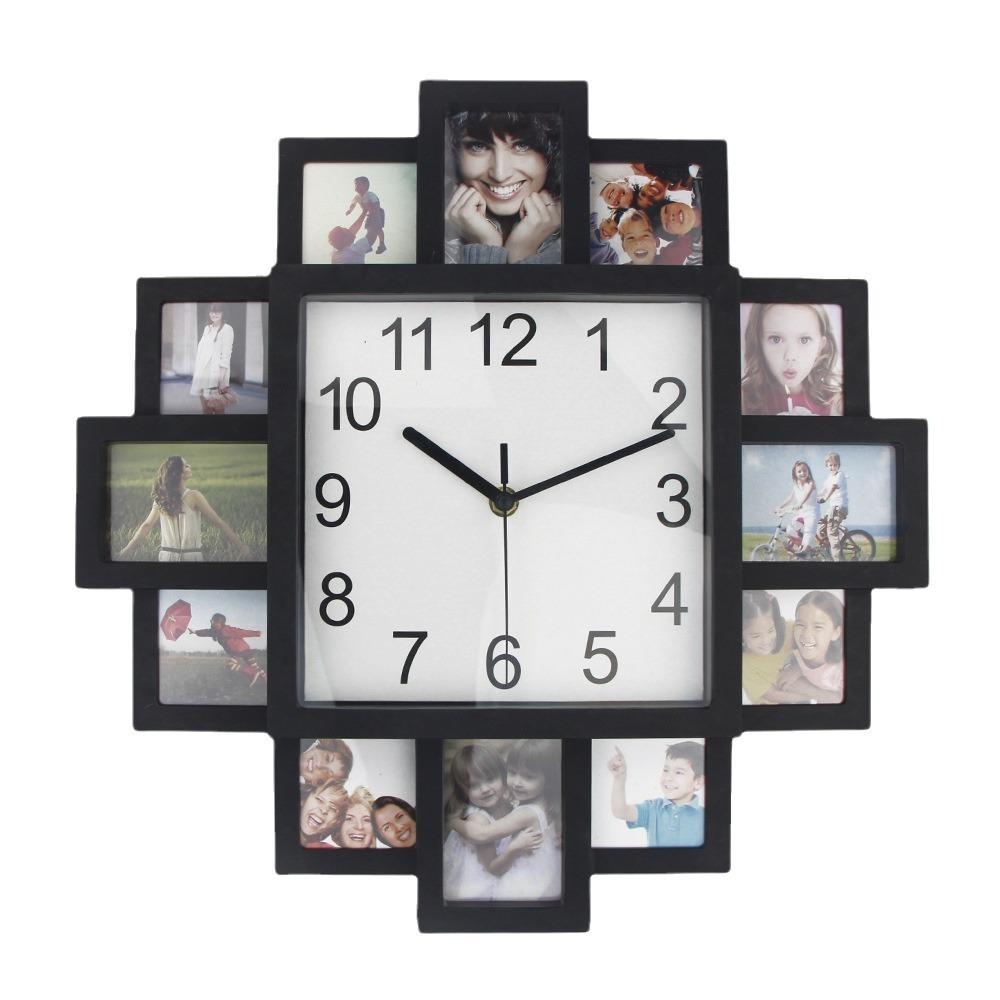 16 Inch Wall-mounted Clock Black White Picture Frame Clock Photo Frame Wall Clock Gift Giving