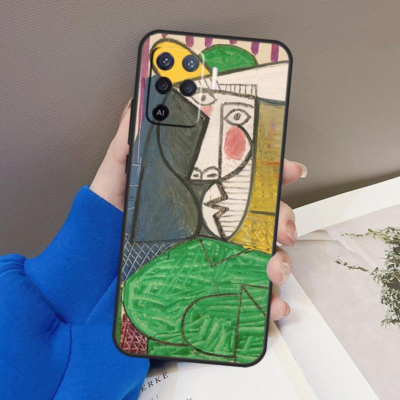 Painting Picasso Abstract Art Case For Oppo A94 A74 A54 A80 A60 A40 A18 A38 A58 A78 A98 A96 A76 A16 A15 A17 A57 A77 A5 Pro