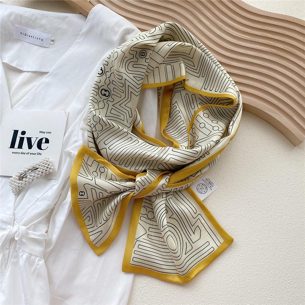 Silk Scarf for Women - Elegant Spring & Autumn Design, Lightweight & Fashionable