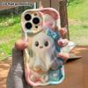 Phone Case: 2D flat design suitable for iPhone 18 17 16 15 14 13 Pro protective case, little ghost, perfect Christmas and Halloween holiday gift