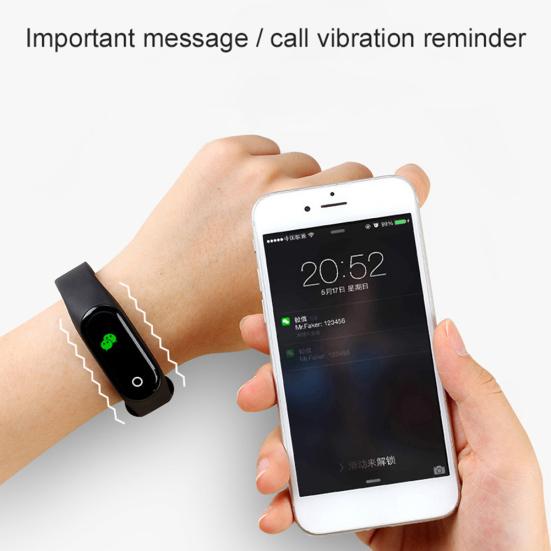 M4 Waterproof Color Screen Heart Rate Monitor Pedometer Sports Smart Bracelet
