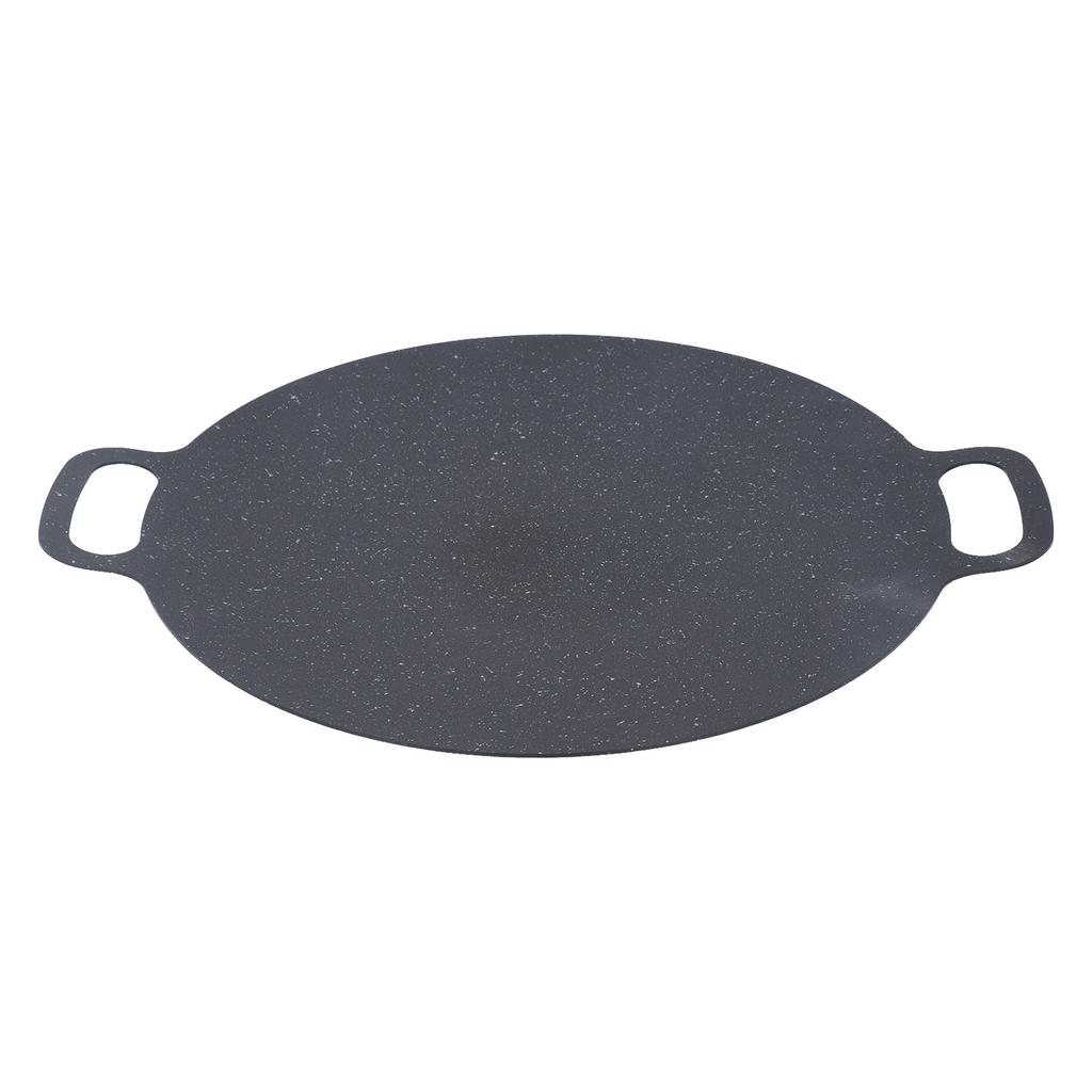 Okrągły talerz do grillowania nieprzywierający patelnia do smażenia BBQ z szczypcami do żywności i rękawicami ochronnymi 30 cm /