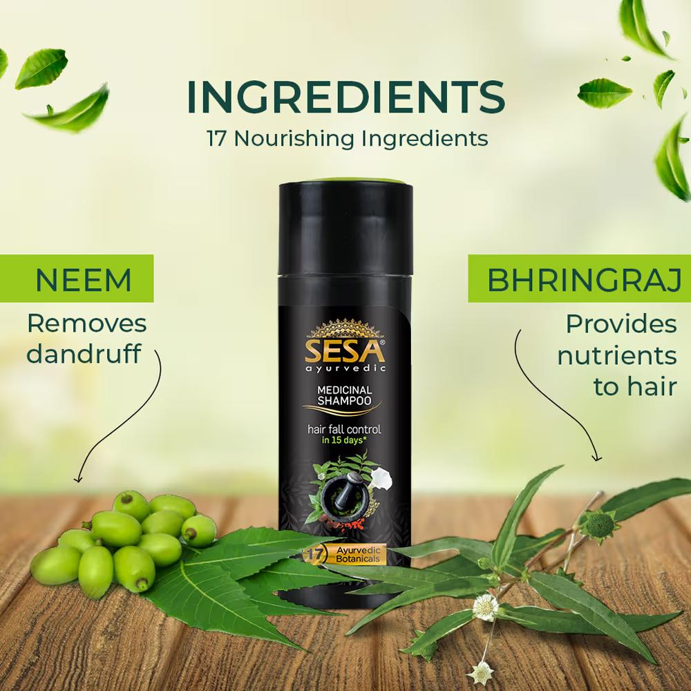SESA Ayurvedisches Medizinisches Shampoo zur Kontrolle von Haarausfall (200ml)