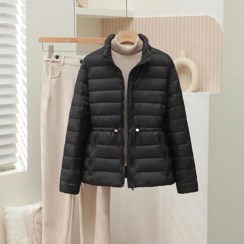 Autumn and Winter Women's Light Down Jacket Short Stand-up Collar Slim and Thin Simple Commuter Warm Jacket Tide