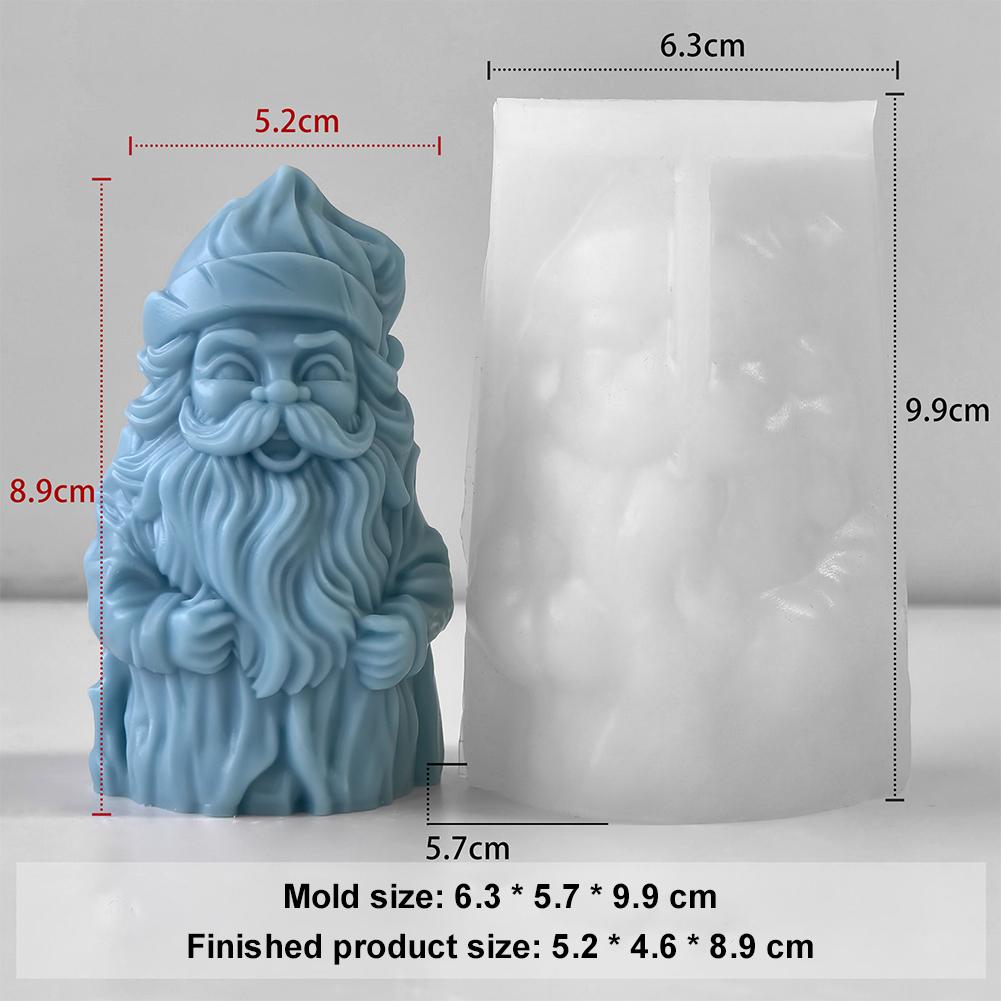 DIY Christmas Silicone Mold Santa Claus Candle Plaster Resin Ornaments Molds Handmade Soap Candles Making Supplies 1PACK