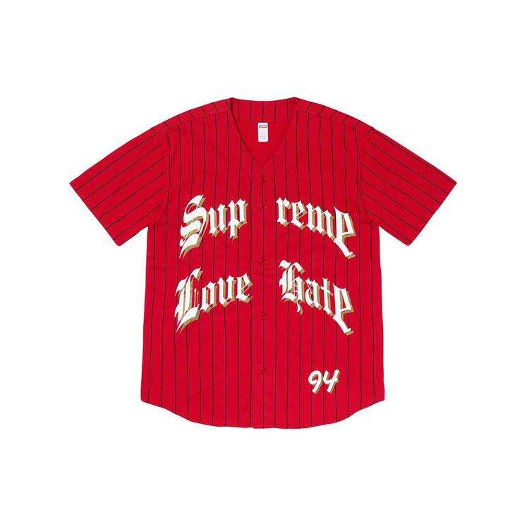 Supreme Love Hate Baseball Jersey SUP-FW19-458