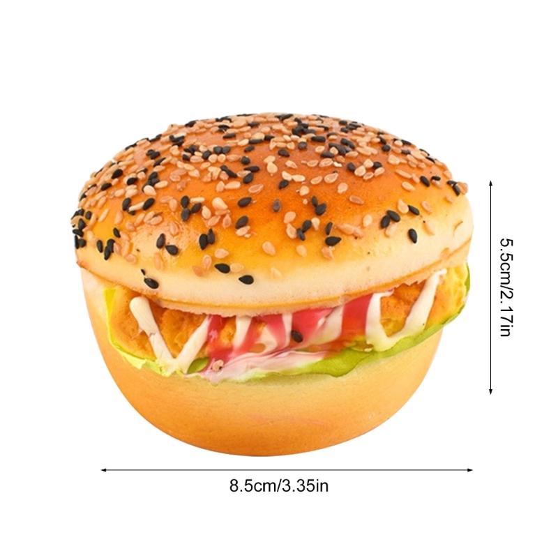 Realistic Artificial Hamburgers Artificial Food Bread Model PU Texture Perfect for Restaurant Displays and Photography