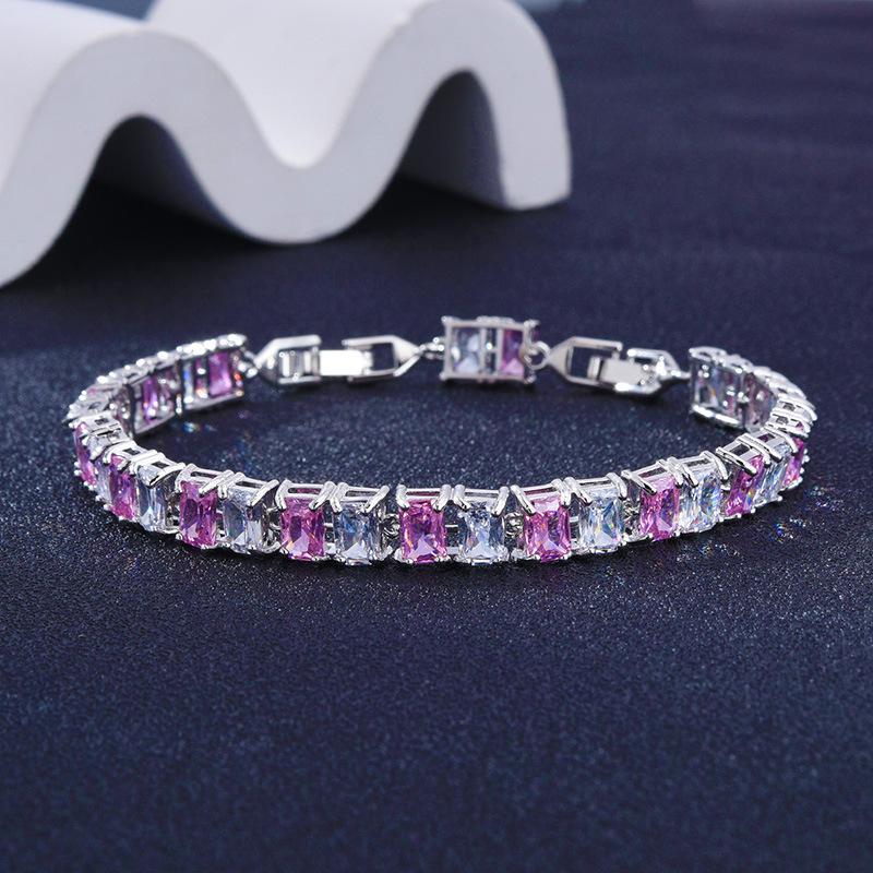 Crystal Zircon Women'S Bracelet, Diamond-Encrusted Bracelet Women, Gift Colored Treasure.