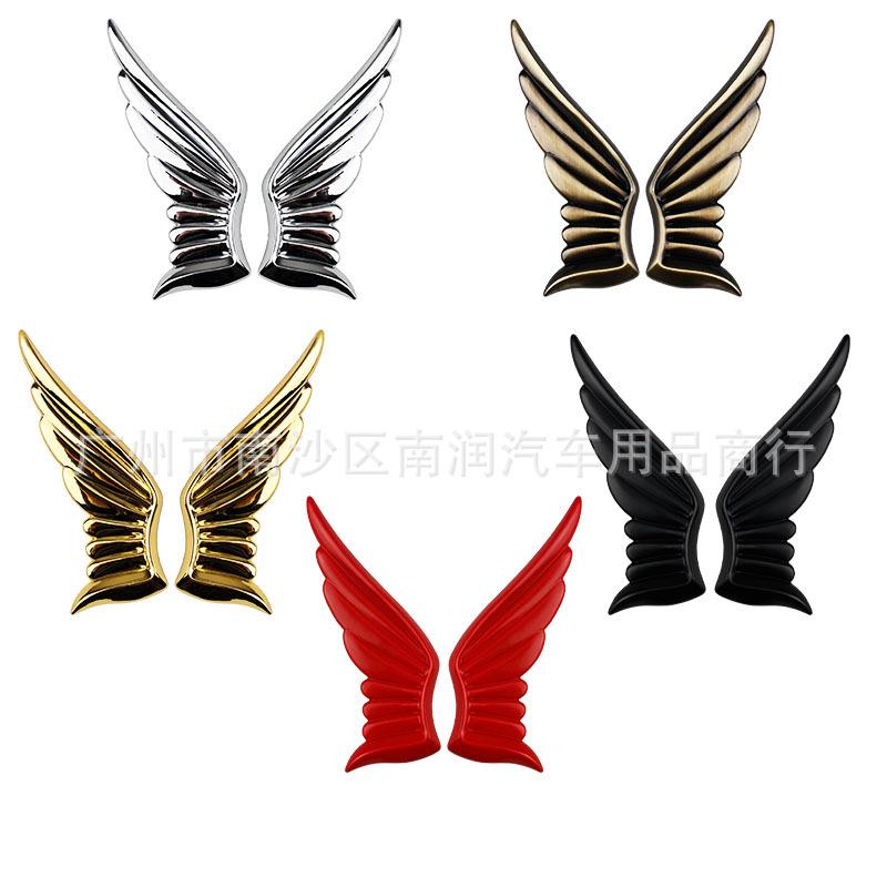 3D Metal Angel Wings Personality Car Body Sticker Scratch Hiding Exterior Decor Decal