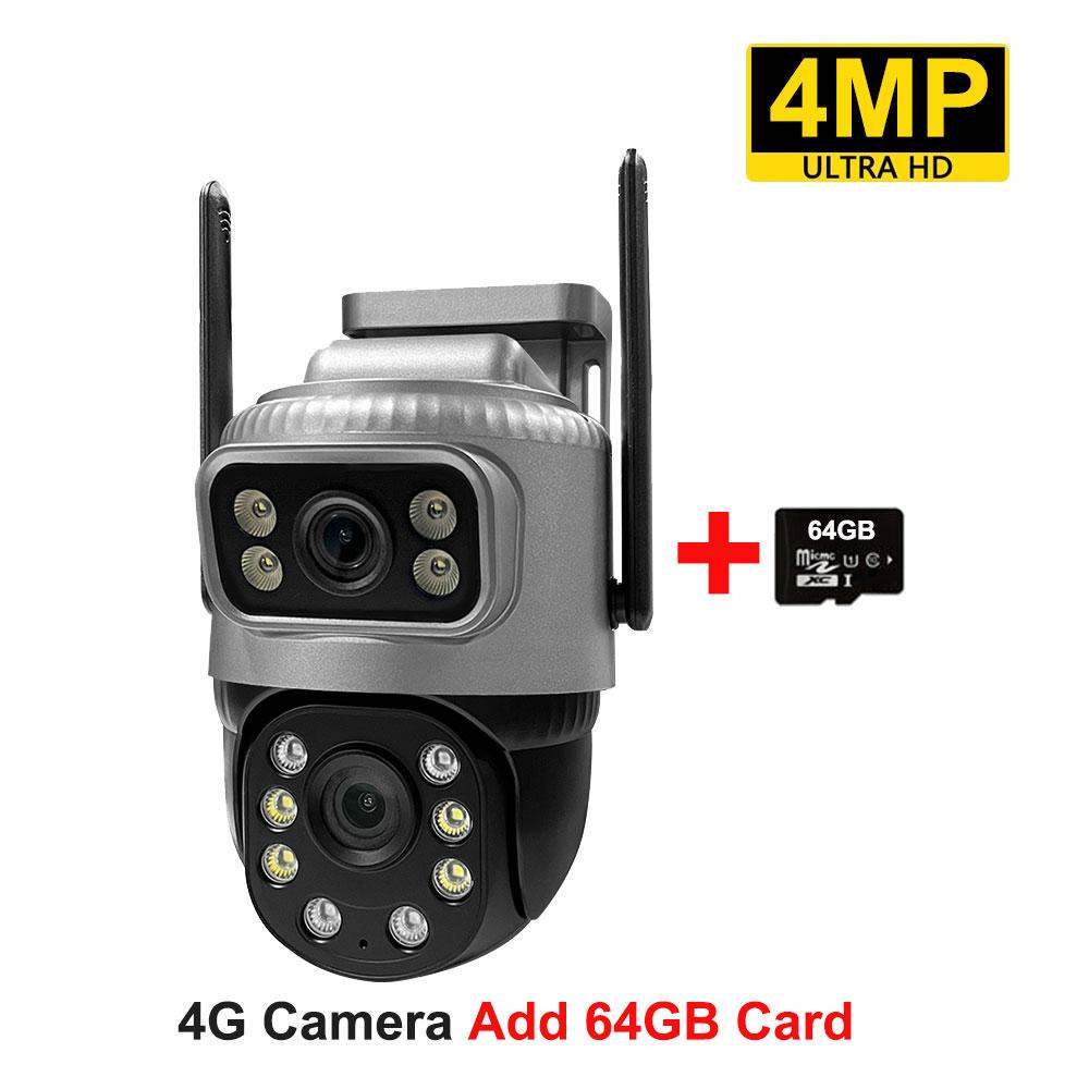 Dual Lens 4G IP Camera 8MP 4K Waterptoof Outdoor Surveillance Monitor Smart Home Night Vision V380 Pro CCTV Security Protection