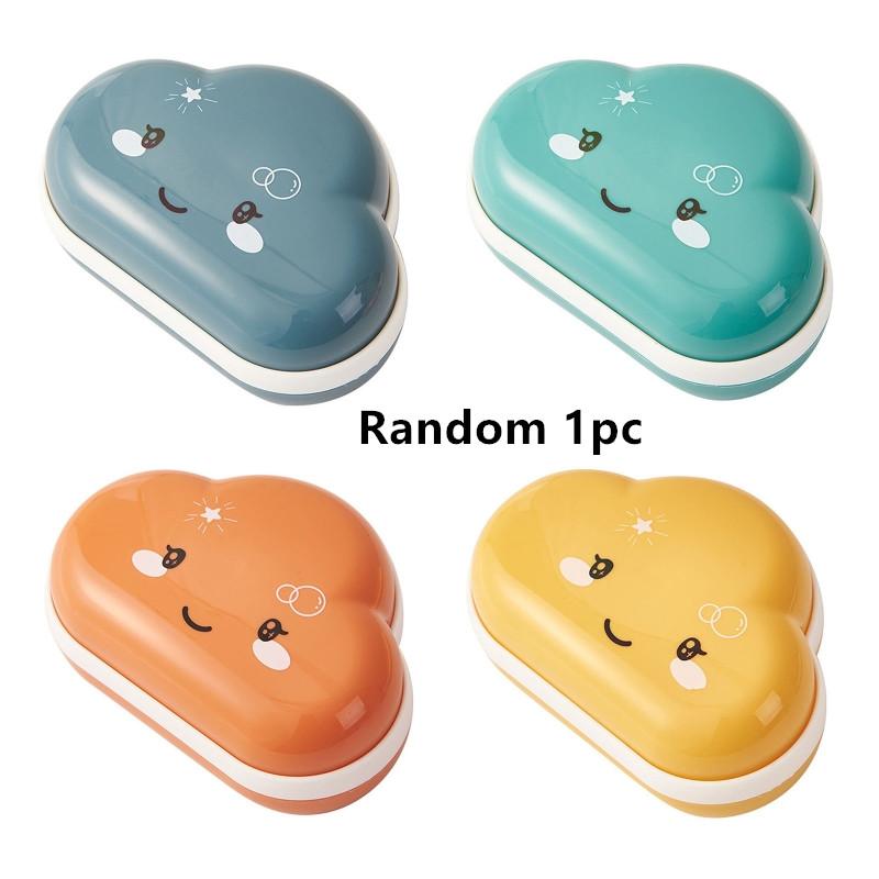

1 шт. Милая мультяшная мыльница в виде облака с крышкой, поднос для сушки посуды, милый органайзер для мыла для дома, ванной комнаты, столешницы, хранения и уборки