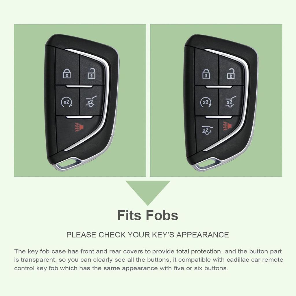 Compatible with Cadillac Key Fob Cover for Cadillac Escalade CT4 V CT5 V Lyriq Optiq Vistiq -2026 Car Key Case Black Accessories