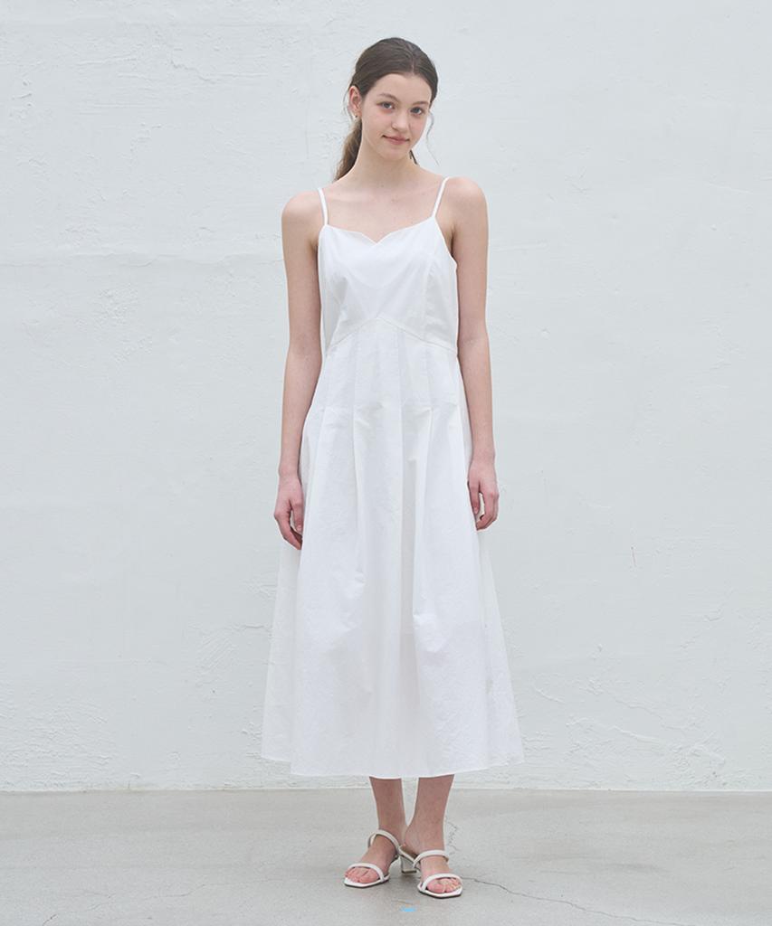Bember Pleated Camisole Maxi Dress_White