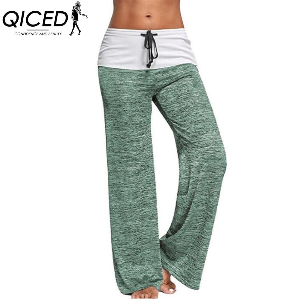 QICED Women's Fashion Casual Solid Color Print Pants & Capris