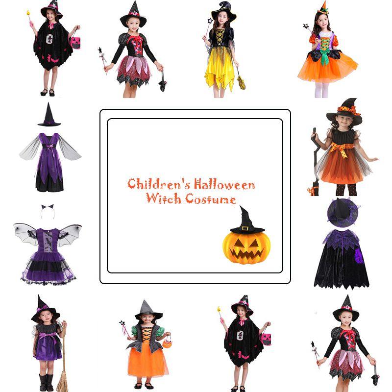 Children Cosplay Halloween Witch Costume Teens Baby Girl Gown Dress Infant