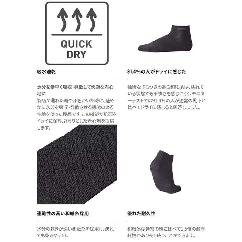 Shimano Paper Dry Short Socks Size S SC-021W Black,