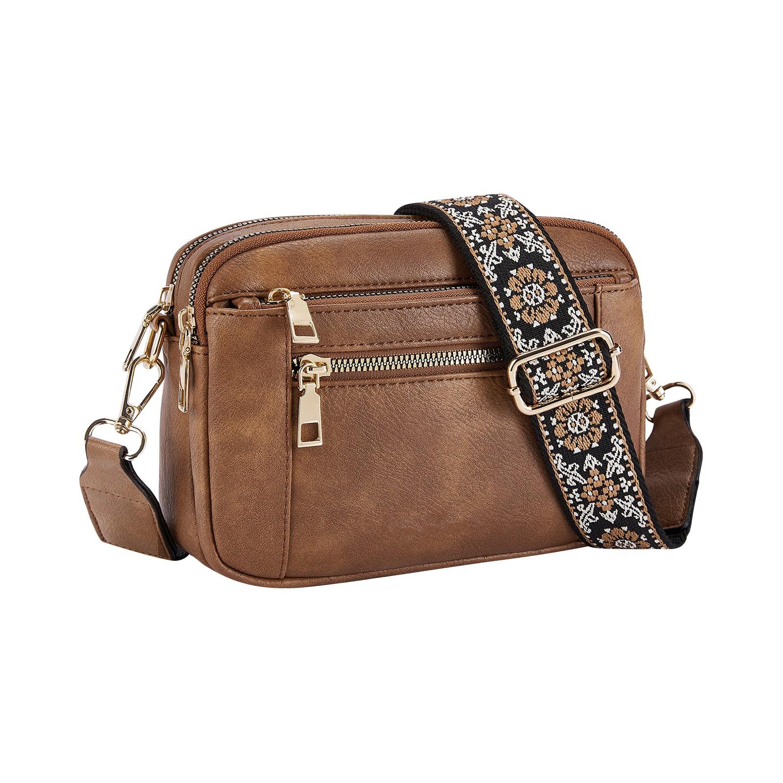 

Сумки и кошельки из кожи ручной работы с цветными ремешками - женская модная сумка с регулируемым ремешком One Size коричневый