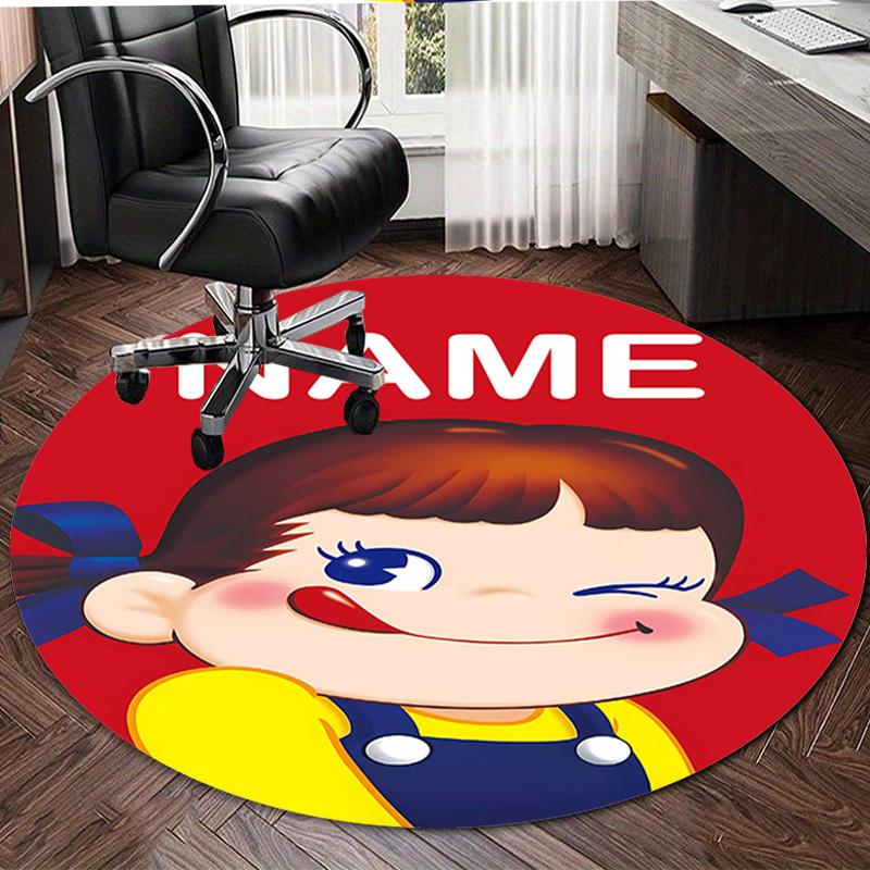 Personalized M-Milky Round Chair Office Rug - Perfect for Mat, Office Chair & More - Ideal Gift for Birthdays and Holidays