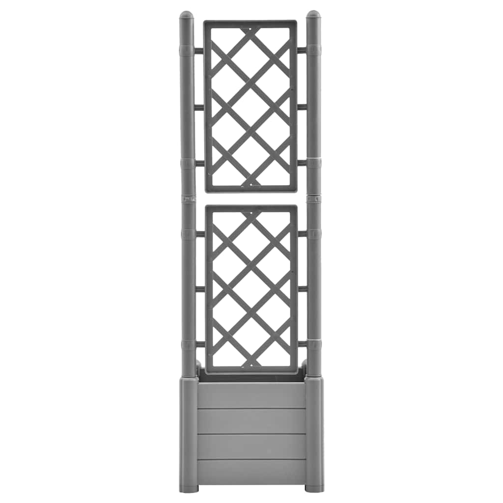 Planter with Trellis 43x43x142 Cm PP Stone Green