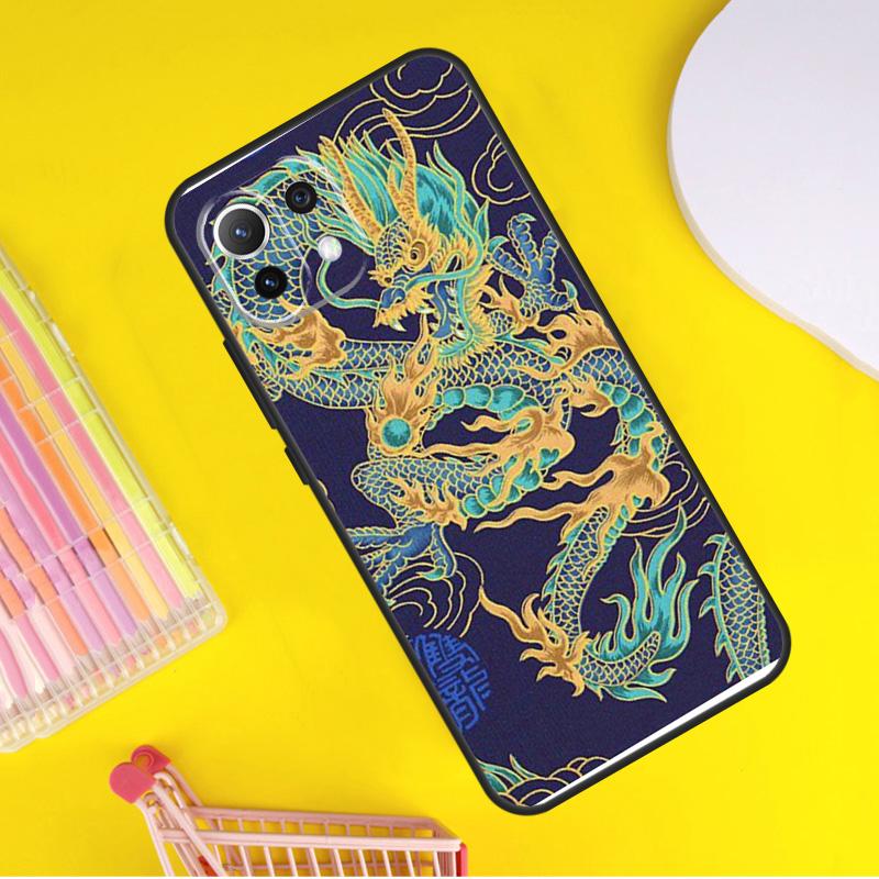 Asian Chinese Dragon Cover For Xiaomi 14 Ultra 13 11T 12T 13T 14T Pro POCO X6 X7 Pro X3 X5 F3 F5 F6 M6 Pro Case