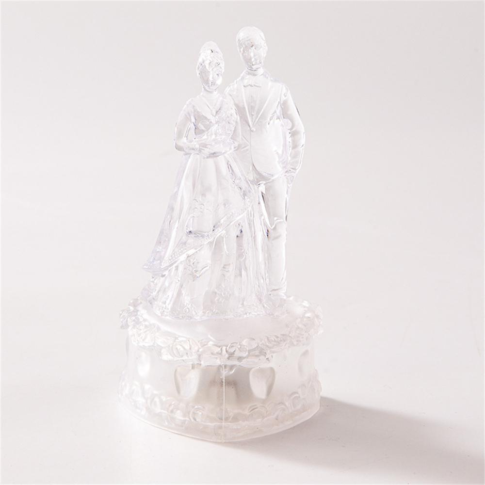 Crystal Couple Mini Night Light Family Table Decoration Friend Gift Color Change Lamp