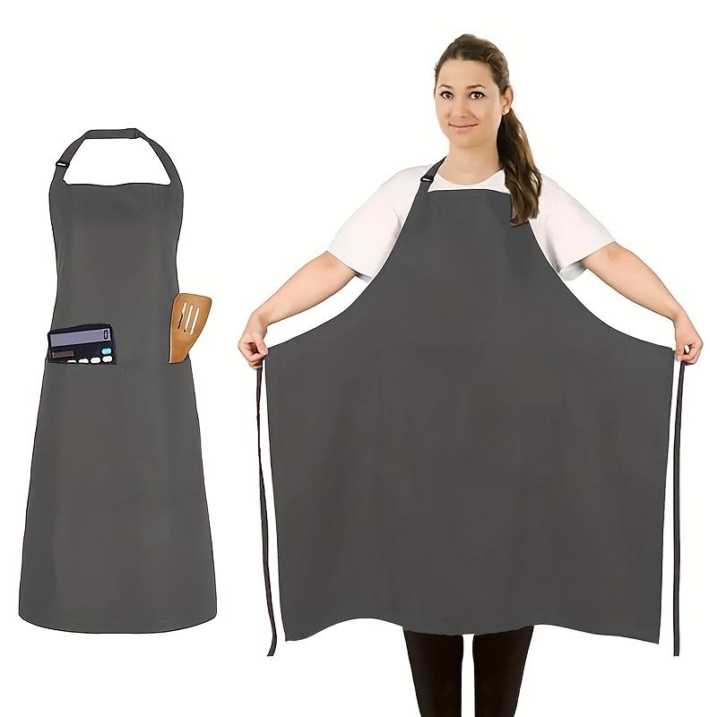 Șorț Reglabil Mărime Mare 89cm cu Buzunare Poliester Durabil Design Lung cu Pieptar, Curele Reglabile de Gât și Talie, Șorț de Bucătărie Funcțional Culoare Solidă