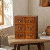 Desktop Organizer with Drawers Brown Wooden Storage Box Handmade Look for Office