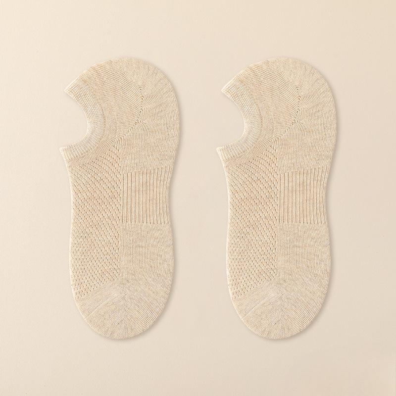 Men's Summer Thin Invisible Cotton Mesh Breathable Sweat Absorbing Deodorizing Socks