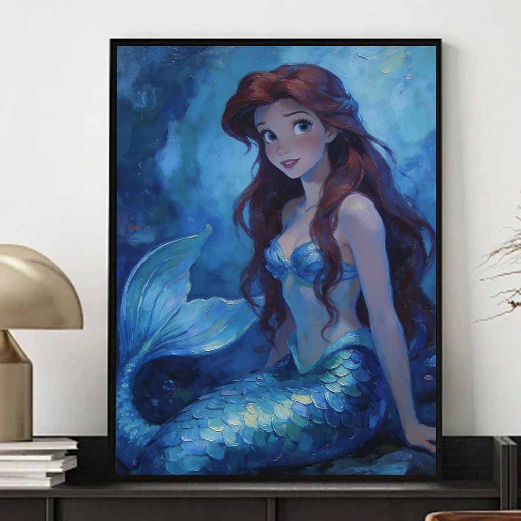 Disney The Little Mermaid Ariel Diamond Painted Mosaic Art Painting Kit Handmade DIY Gift Home Decor