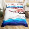 Giappone Monte Fuji Set Copripiumino Morbido Copripiumino Caldo Ciliegio Set Biancheria da Letto Retrò Torre Copri Trapunta Dimensioni Queen Size