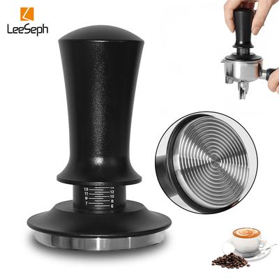 Leeseph 51/53/58mm Espresso Tamper met Ribbelbasis, RVS Basis Diepte-verstelbaar, Koffie Accessoires, Beste Cadeau